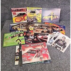 Lot of 42 NASCAR 8.5”x11” 8”x10” Photo Promo Post Cards Various Drivers 2 Signed